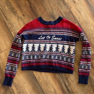 Ruby Moon Festive Red and Blue Sweater